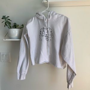 White hoodie with skeletons